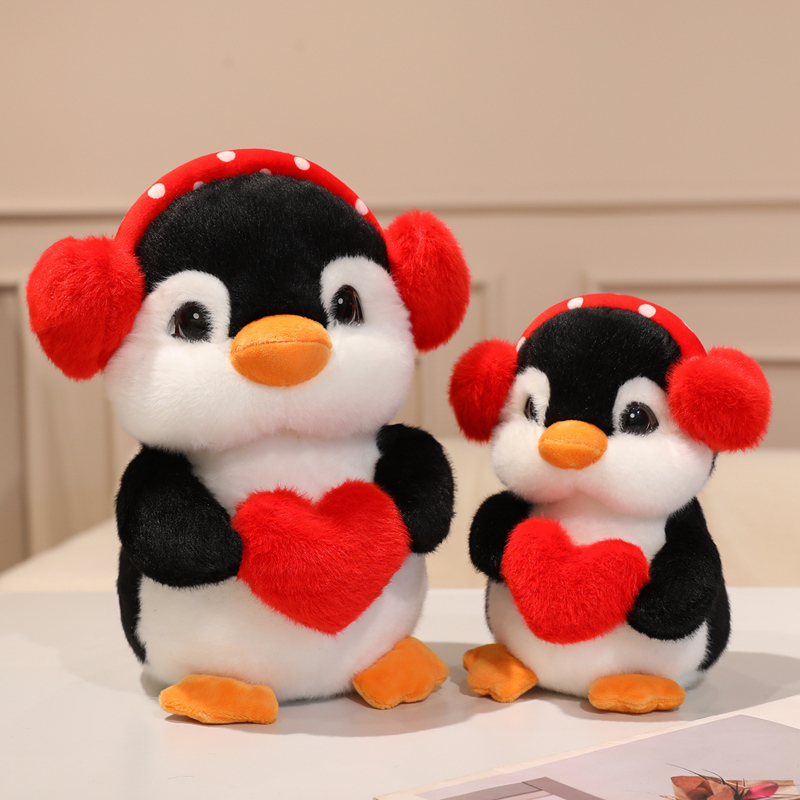 Penguin with Headphones Plush Doll - Cute Stuffed Penguin Toy with Earphone Design 14