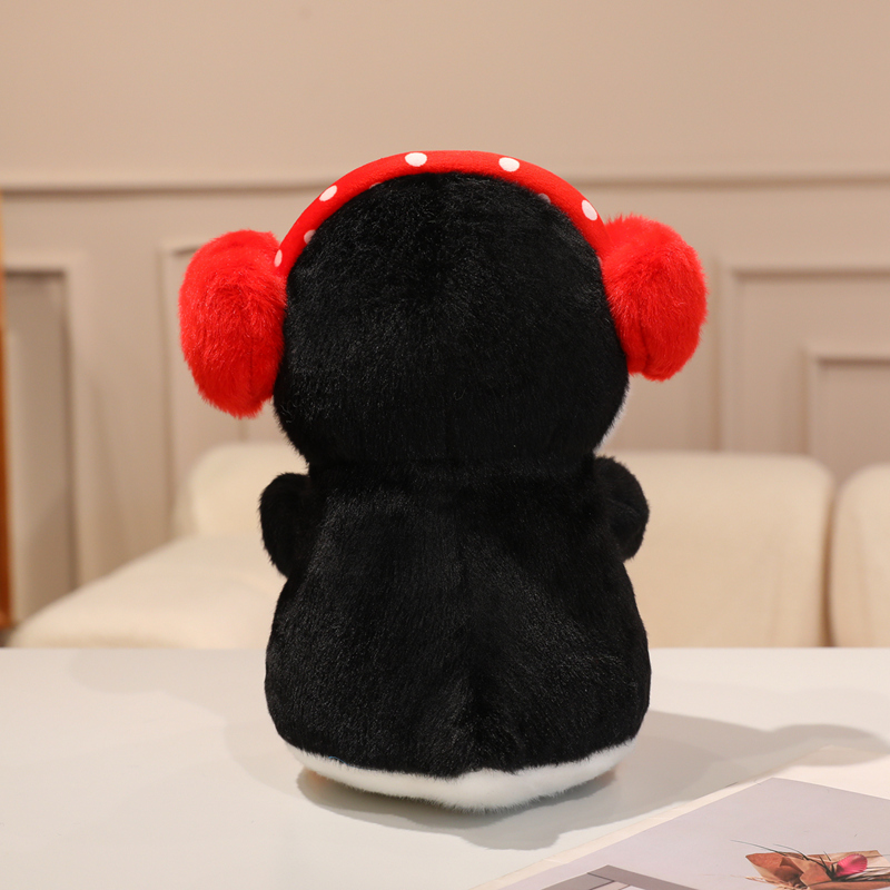 Penguin with Headphones Plush Doll - Cute Stuffed Penguin Toy with Earphone Design 13