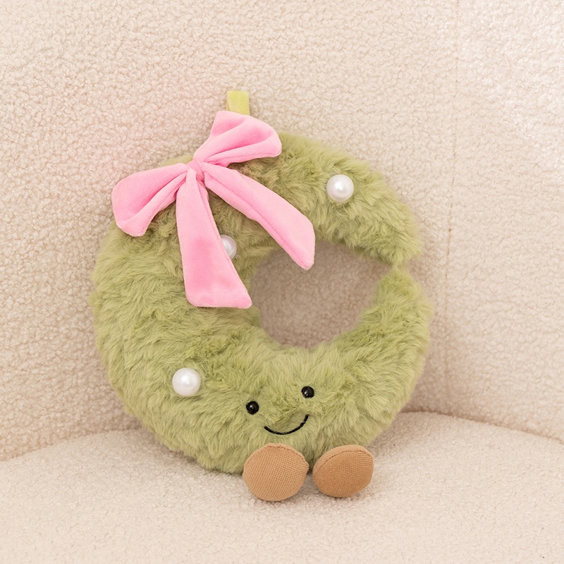 Christmas Wreath Plush Toy - Festive Stuffed Wreath Doll for Holiday Decor & Gifts 13