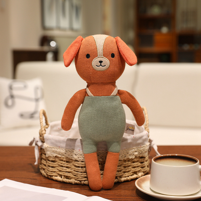 Knitted Animal Plush Toy with Clothes - Cute Dressed Stuffed Animal for Kids 14