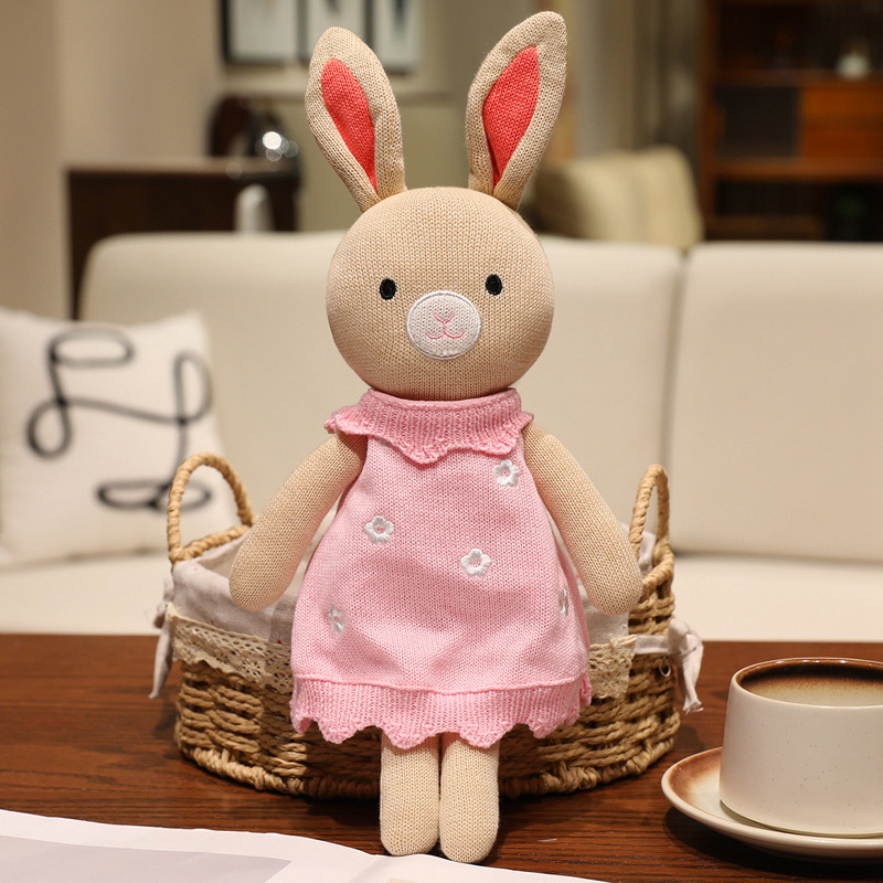 Knitted Animal Plush Toy with Clothes - Cute Dressed Stuffed Animal for Kids 15