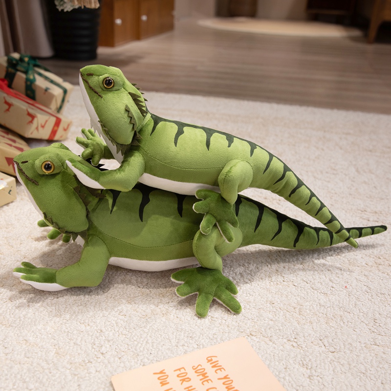 Realistic Bearded Dragon Plush Toy - Lifelike Reptile Stuffed Animal for Kids & Adults 16
