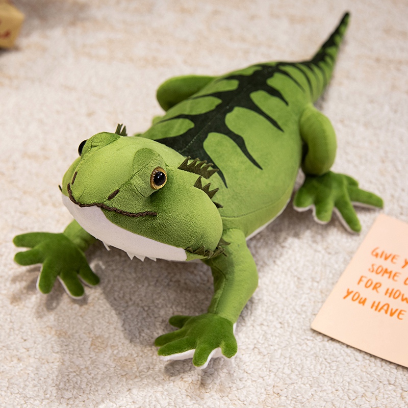 Realistic Bearded Dragon Plush Toy - Lifelike Reptile Stuffed Animal for Kids & Adults 12