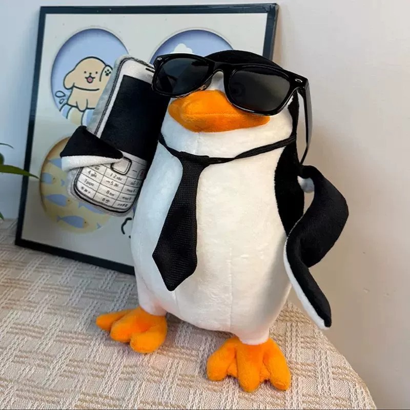 Cool Chef Penguin Plush Toy with Sunglasses & Cooking Spoon - Funny Stuffed Animal Decor 13