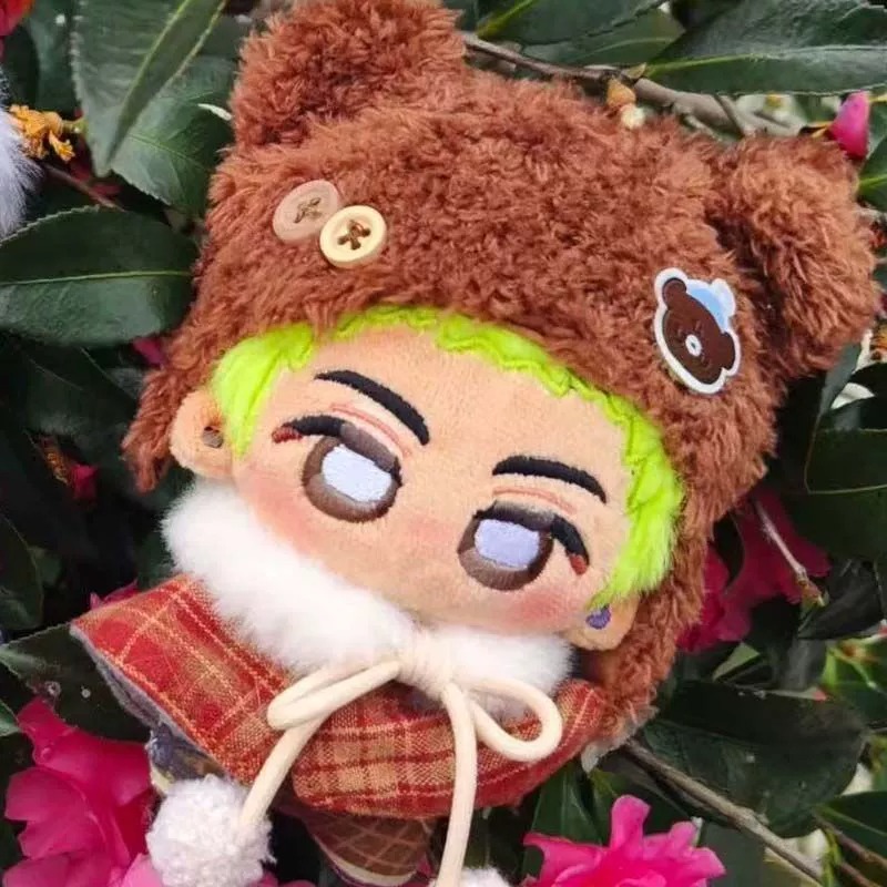 10cm Neon Green Hair Trendy Plush Doll - Stylish Character Toy with Unique Outfit & Tattoo Accents 9