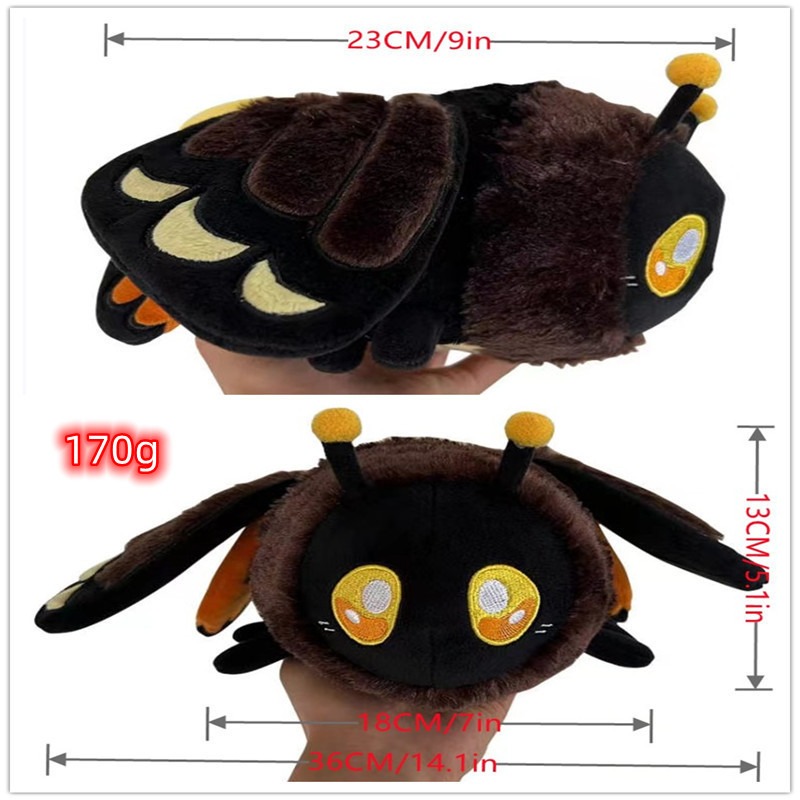Hot Selling 23cm Head Hawkmoth Ghost Face Terrifying High-end Plush Toy Cute Moth Plushie Home Decoration 15