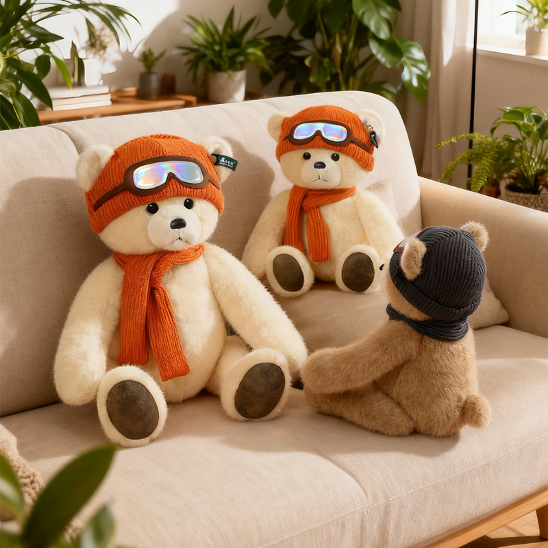 Hooded Teddy Bear Plush Toy - Soft Stuffed Teddy with Hood for Kids & Home Decor 16