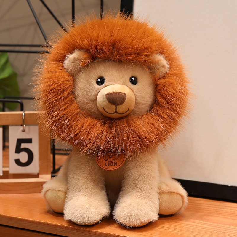 Sitting Lion Plush Toy - Soft Stuffed Lion Doll for Kids & Home Decor 12
