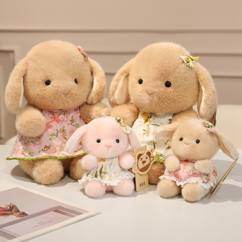 Chinese Style Lop-Eared Rabbit Plush Doll - Cute Soft Stuffed Toy for Home Decor 11