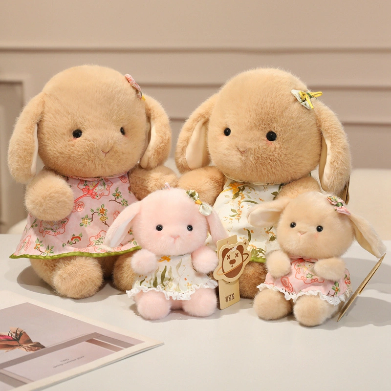 Chinese Style Lop-Eared Rabbit Plush Doll - Cute Soft Stuffed Toy for Home Decor 1