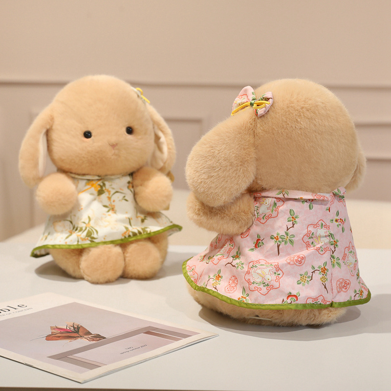 Chinese Style Lop-Eared Rabbit Plush Doll - Cute Soft Stuffed Toy for Home Decor 15