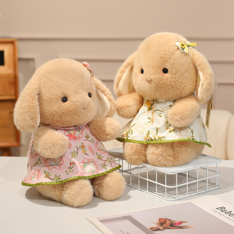 Chinese Style Lop-Eared Rabbit Plush Doll - Cute Soft Stuffed Toy for Home Decor 16