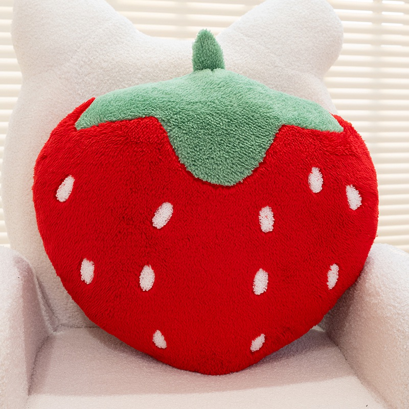 Adorable peluche de fresa: cojín esponjoso para decoración de sofá de dormitorio de niños y adultos. 12