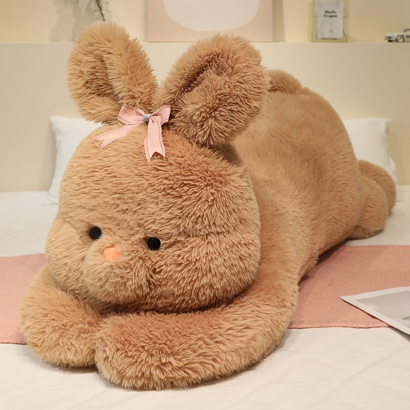 Big Rabbit Stuffed Toy Pillow - Fluffy Bunny Plush Cushion for Decoration & Hugging 13