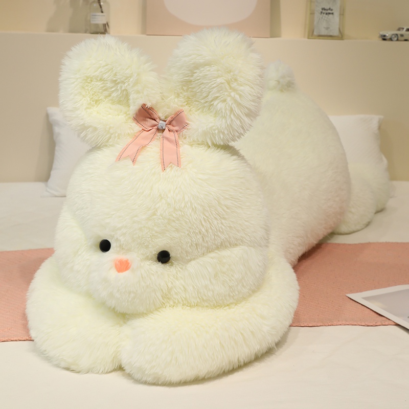 Big Rabbit Stuffed Toy Pillow - Fluffy Bunny Plush Cushion for Decoration & Hugging 14