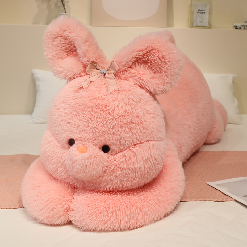 Big Rabbit Stuffed Toy Pillow - Fluffy Bunny Plush Cushion for Decoration & Hugging 15