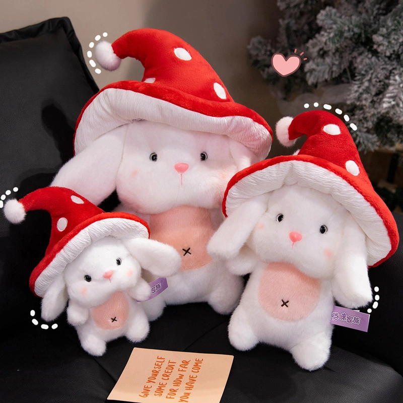 Mushroom Rabbit Plush Doll - Soft Stuffed Bunny with Mushroom Design 1