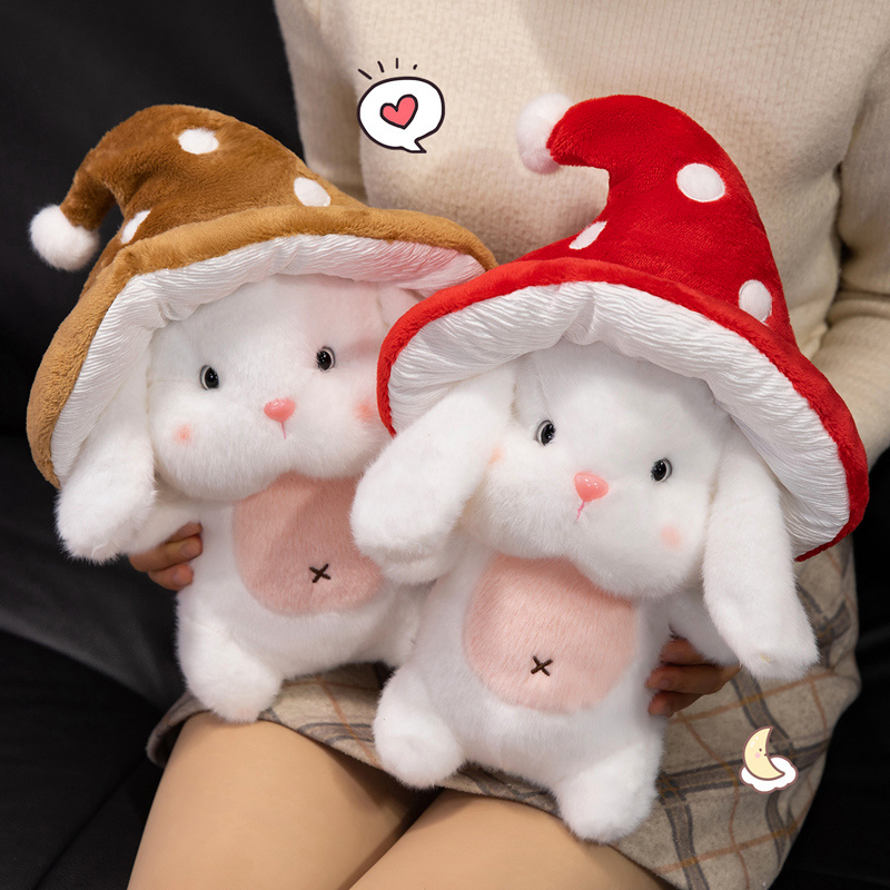 Mushroom Rabbit Plush Doll - Soft Stuffed Bunny with Mushroom Design 14