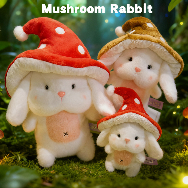 Mushroom Rabbit Plush Doll - Soft Stuffed Bunny with Mushroom Design 13