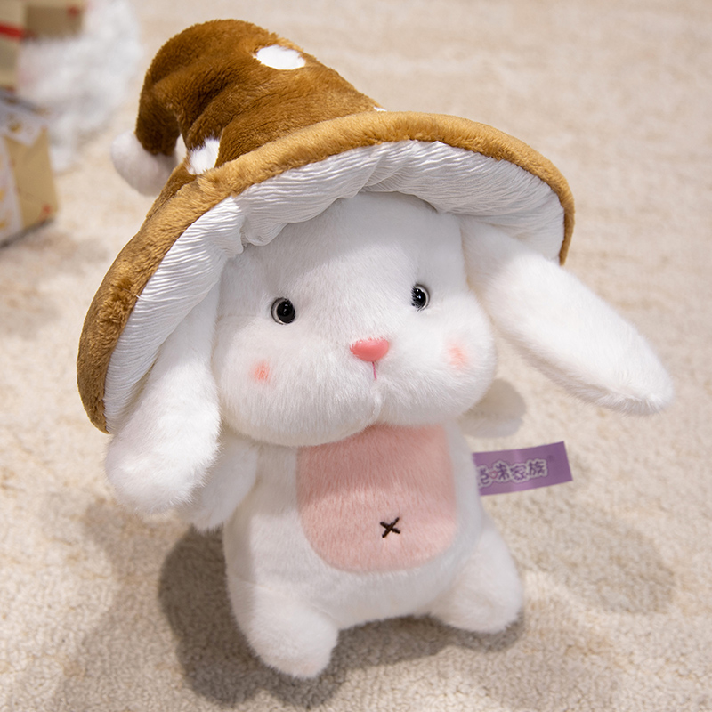 Mushroom Rabbit Plush Doll - Soft Stuffed Bunny with Mushroom Design 12