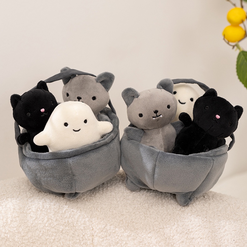 Peluche de Halloween con caldero, murciélago y fantasma: peluches suaves y espeluznantes 16