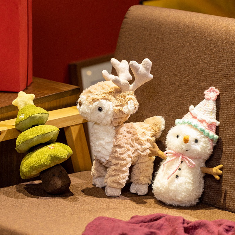 Festive Christmas Plush Doll Collection - Soft Stuffed Santa & Snowflake Toys 11