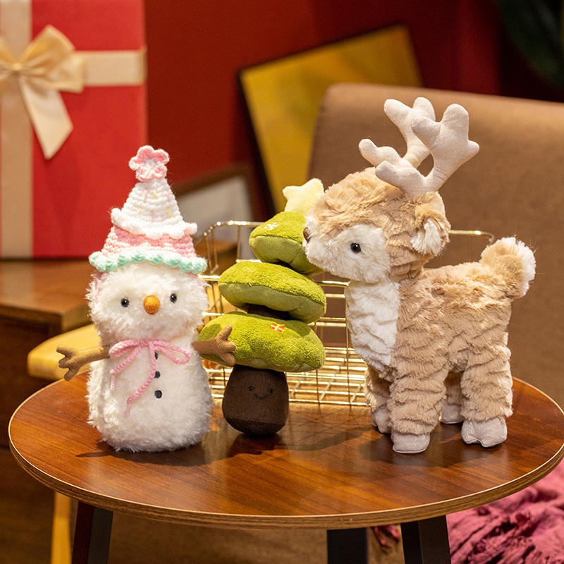 Festive Christmas Plush Doll Collection - Soft Stuffed Santa & Snowflake Toys 16