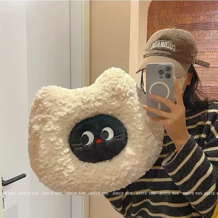 Adorable Cartoon Cat - Shaped Plush Pillows with Big Eyes, Two - Tone Fluffy Cushions for Home Decor & Cuddling 11