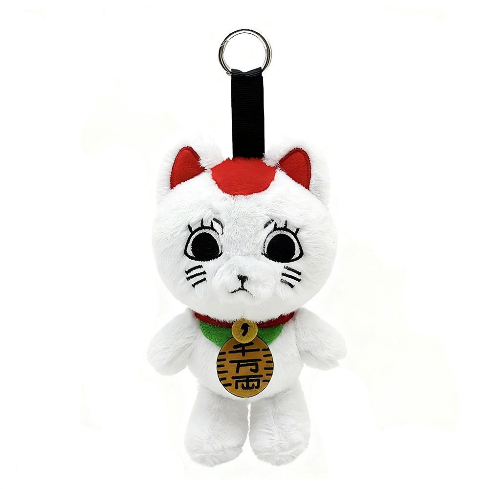 Llavero de peluche Turbo Granny Dandadan de 25 cm: adorable mascota con temática de gato de la suerte para bolsos y objetos de colección. 15