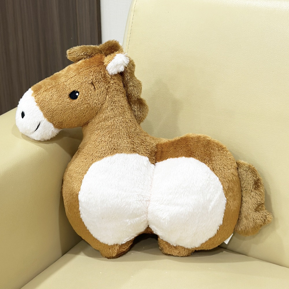Cute Chubby Brown Horse Plush Toy Soft Stuffed Animal for Kids & Collectors 15