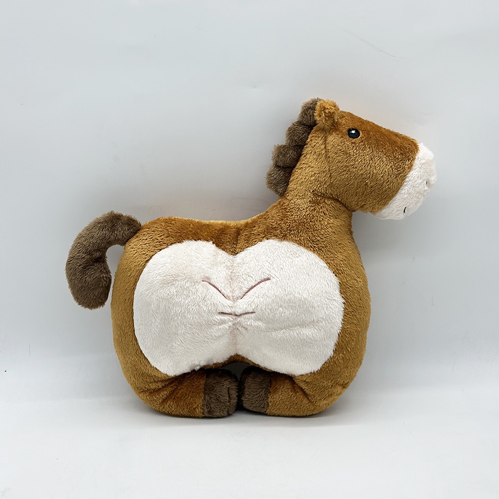 Cute Chubby Brown Horse Plush Toy Soft Stuffed Animal for Kids & Collectors 12