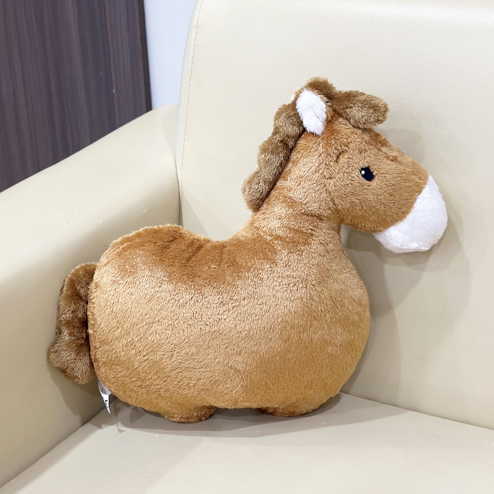 Cute Chubby Brown Horse Plush Toy Soft Stuffed Animal for Kids & Collectors 13