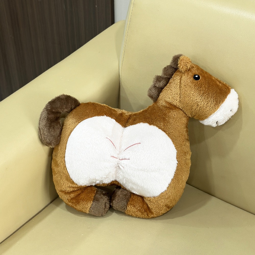 Cute Chubby Brown Horse Plush Toy Soft Stuffed Animal for Kids & Collectors 19