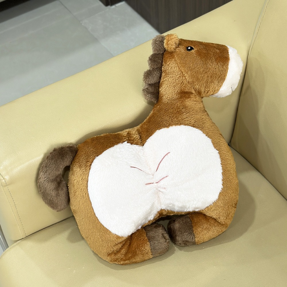 Cute Chubby Brown Horse Plush Toy Soft Stuffed Animal for Kids & Collectors 16