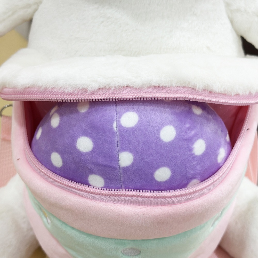 Cute White Bunny Plush Backpack with Easter Egg Pouch - Adorable Stuffed Animal Bag for Kids, Creative Companion Gift 22