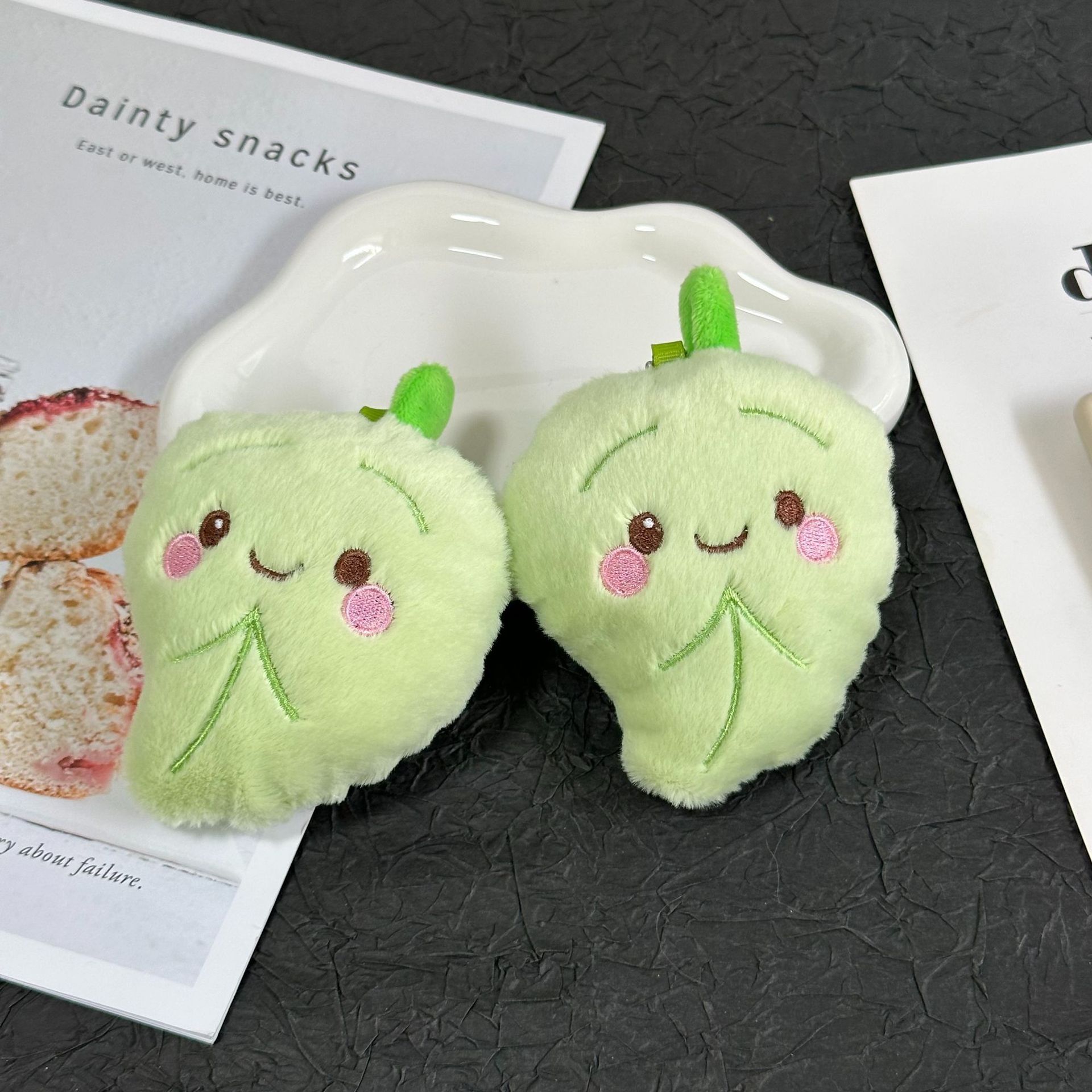 12cm Cute Leaf Plush Keychains - Orange Maple & Green Leaf Stuffed Charms with Adorable Expressions 13