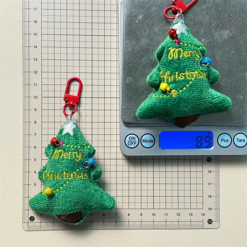 Merry Christmas Tree Plush Keychain with Colorful Bells - Cute Festive Stuffed Key Ring for Bag Decoration & Gift 10