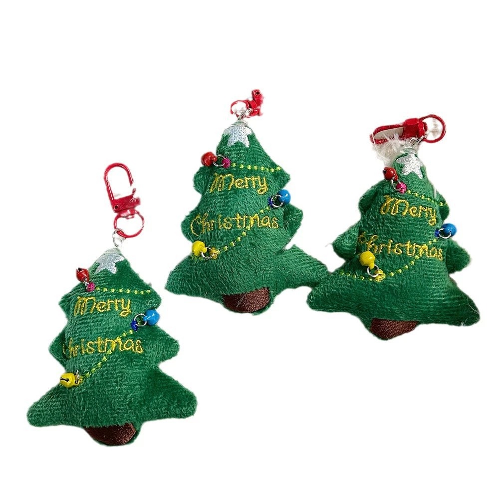 Merry Christmas Tree Plush Keychain with Colorful Bells - Cute Festive Stuffed Key Ring for Bag Decoration & Gift 11