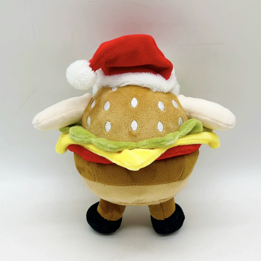 Adorable peluche de Noël Père Noël en forme de hamburger - 21 cm, 110 g - Décoration et cadeau de Noël 14