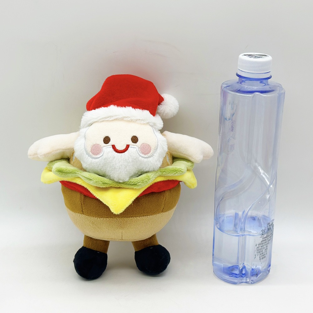 Adorable peluche de Noël Père Noël en forme de hamburger - 21 cm, 110 g - Décoration et cadeau de Noël 18