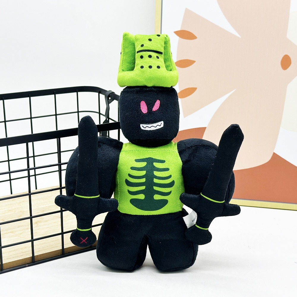 28cm Forsaken 1x1x1x1 Plush Cool Black & Neon Green Plush Toy Unique Character Stuffed Doll 11