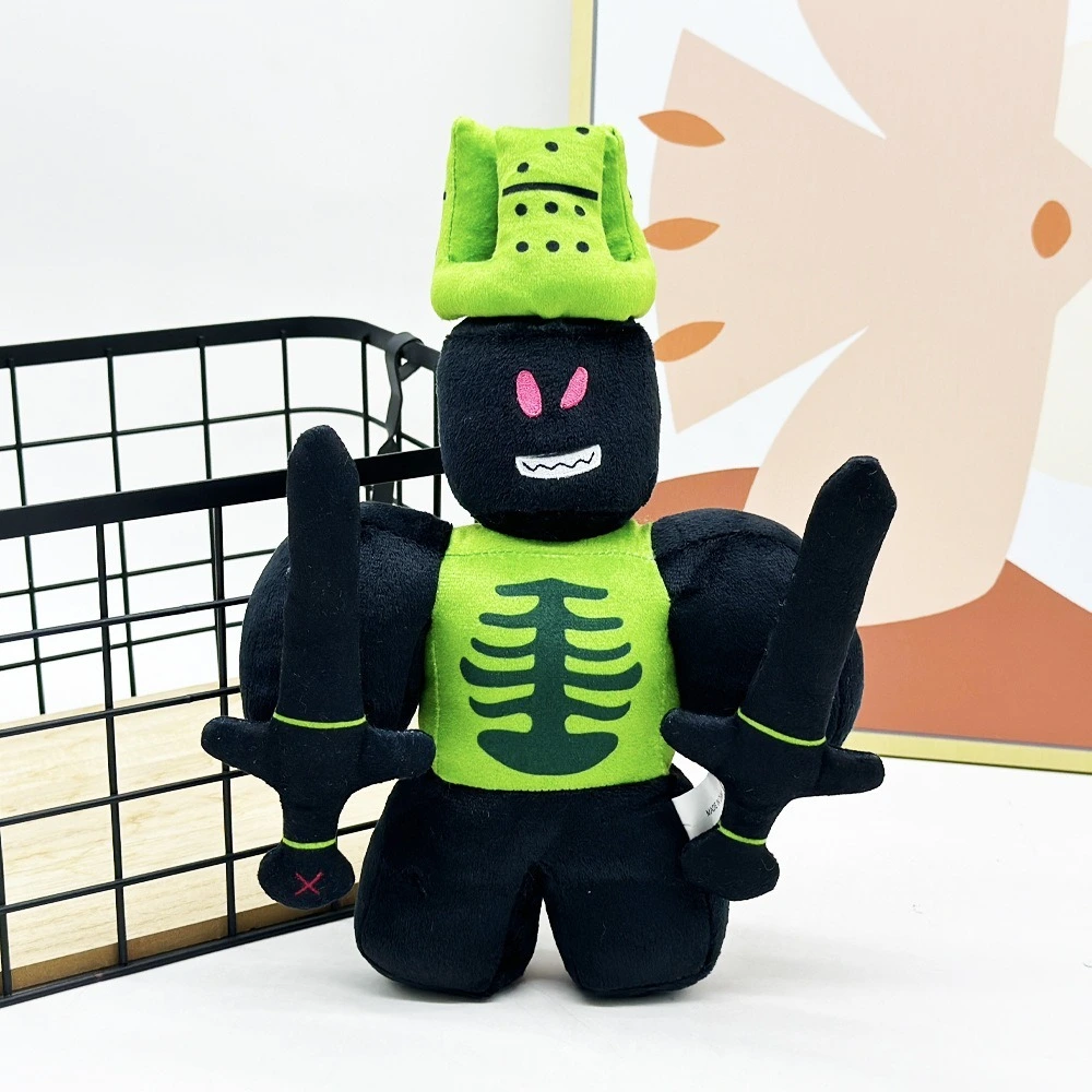 28cm Forsaken 1x1x1x1 Plush Cool Black &amp; Neon Green Plush Toy Unique Character Stuffed Doll 1
