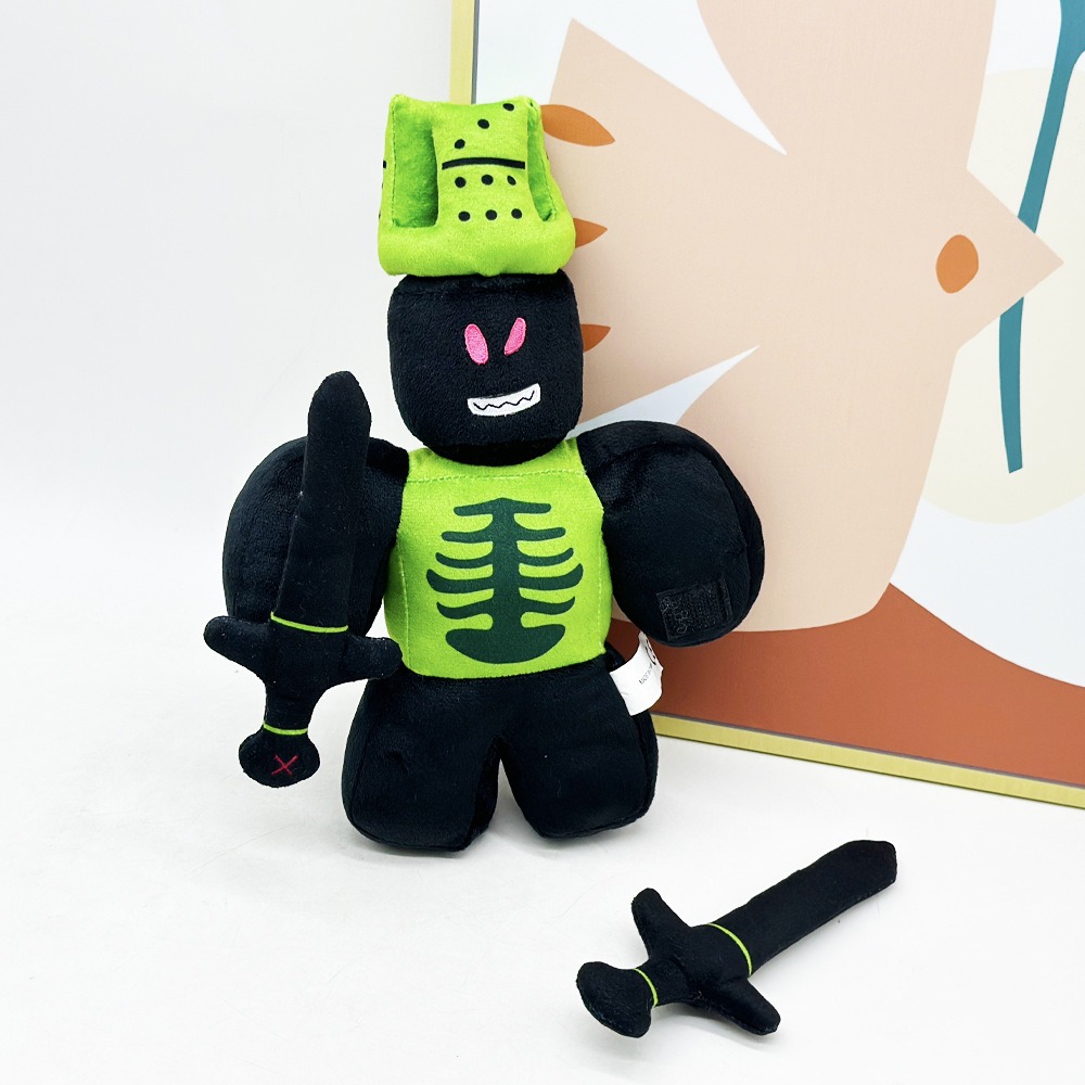 28cm Forsaken 1x1x1x1 Plush Cool Black & Neon Green Plush Toy Unique Character Stuffed Doll 14