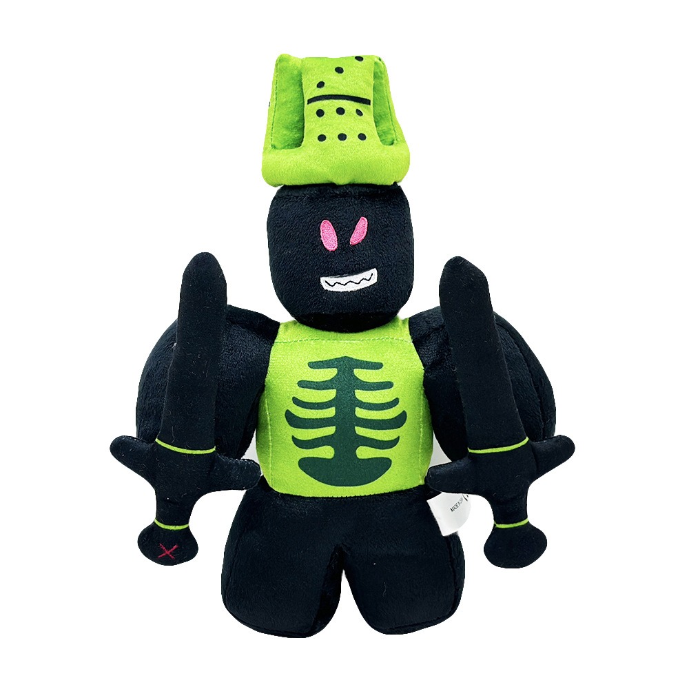 28cm Forsaken 1x1x1x1 Plush Cool Black & Neon Green Plush Toy Unique Character Stuffed Doll 18