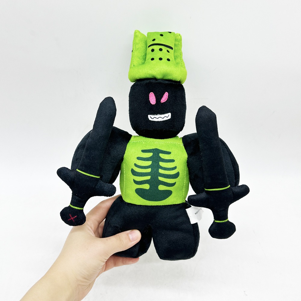 28cm Forsaken 1x1x1x1 Plush Cool Black & Neon Green Plush Toy Unique Character Stuffed Doll 16