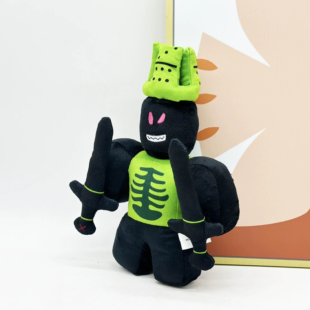28cm Forsaken 1x1x1x1 Plush Cool Black & Neon Green Plush Toy Unique Character Stuffed Doll 13