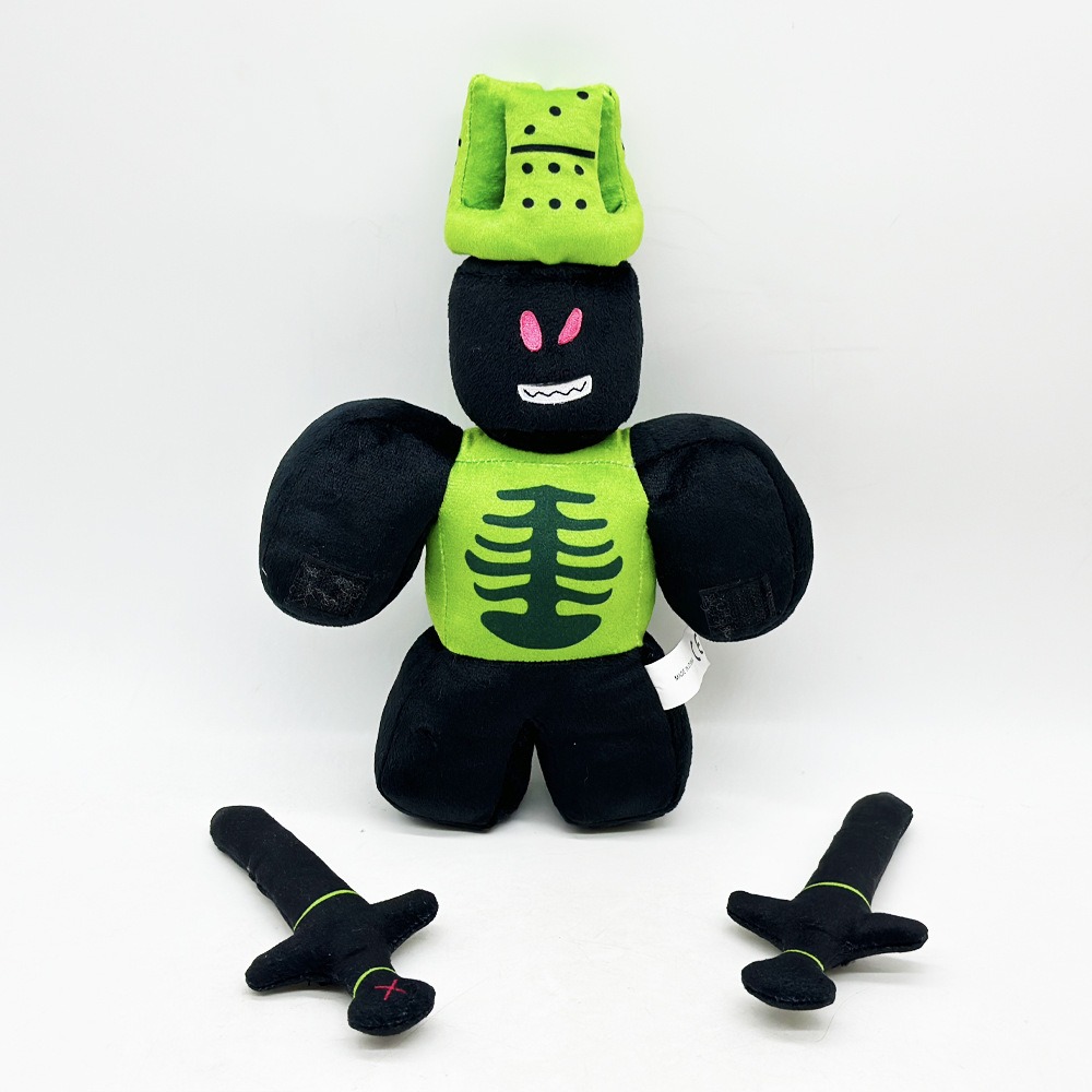 28cm Forsaken 1x1x1x1 Plush Cool Black & Neon Green Plush Toy Unique Character Stuffed Doll 17
