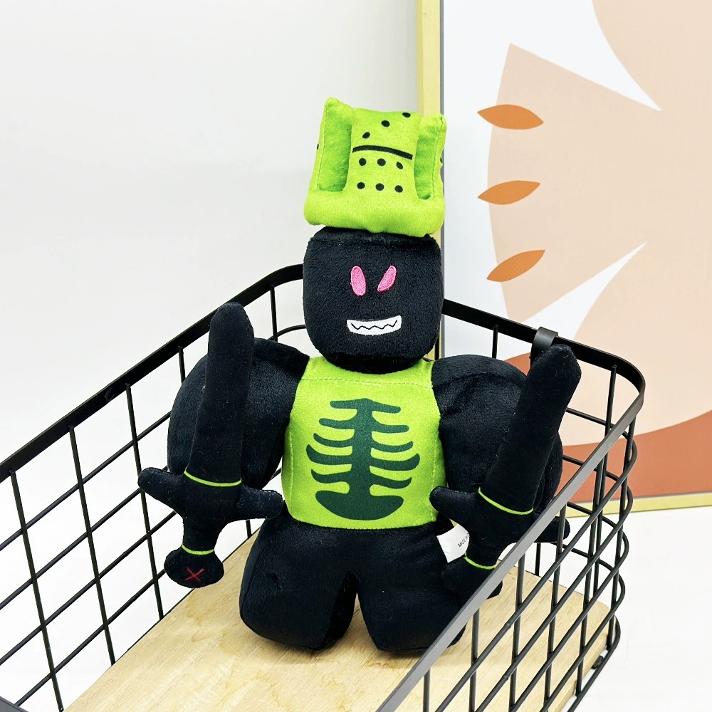 28cm Forsaken 1x1x1x1 Plush Cool Black & Neon Green Plush Toy Unique Character Stuffed Doll 12