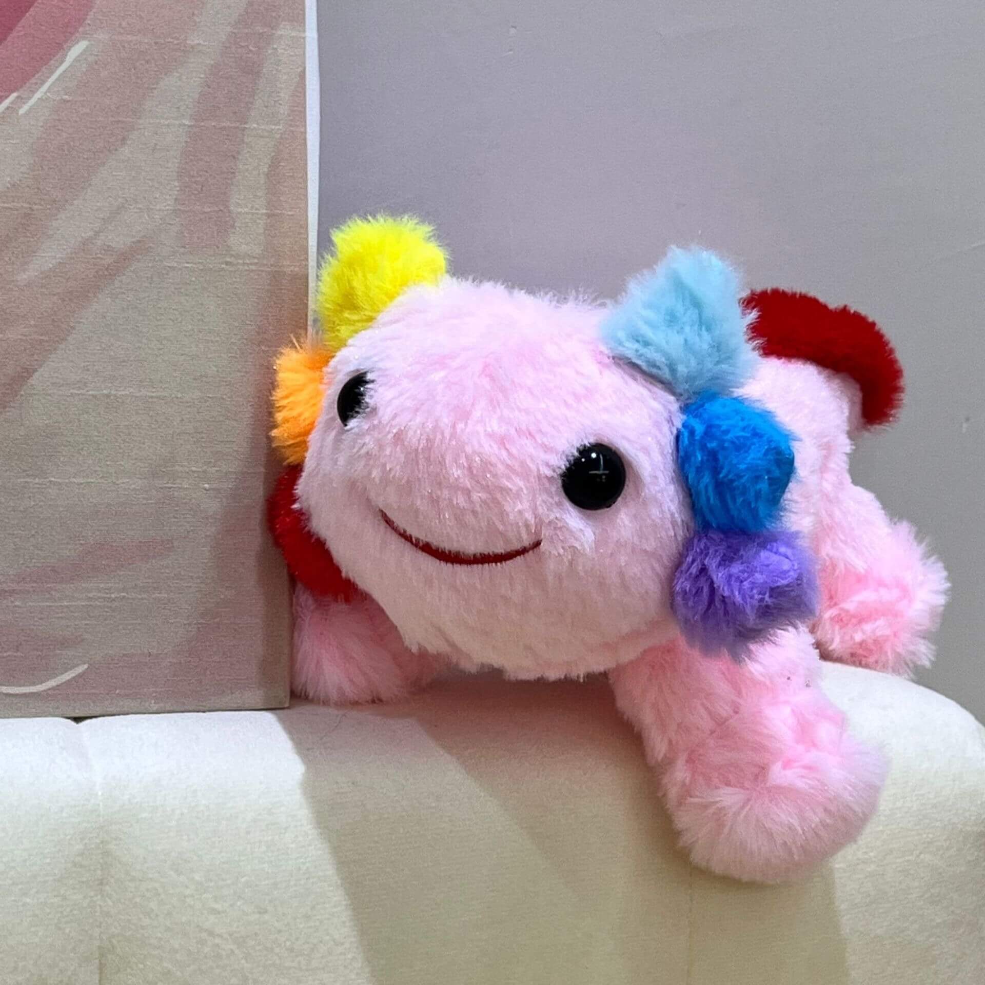 Wholesale 25CM Cute Furry Mexican Rainbow Axolotl Plush Keychain Multi Colors Soft Stuffed Salamander Peluche Kids Gift 17