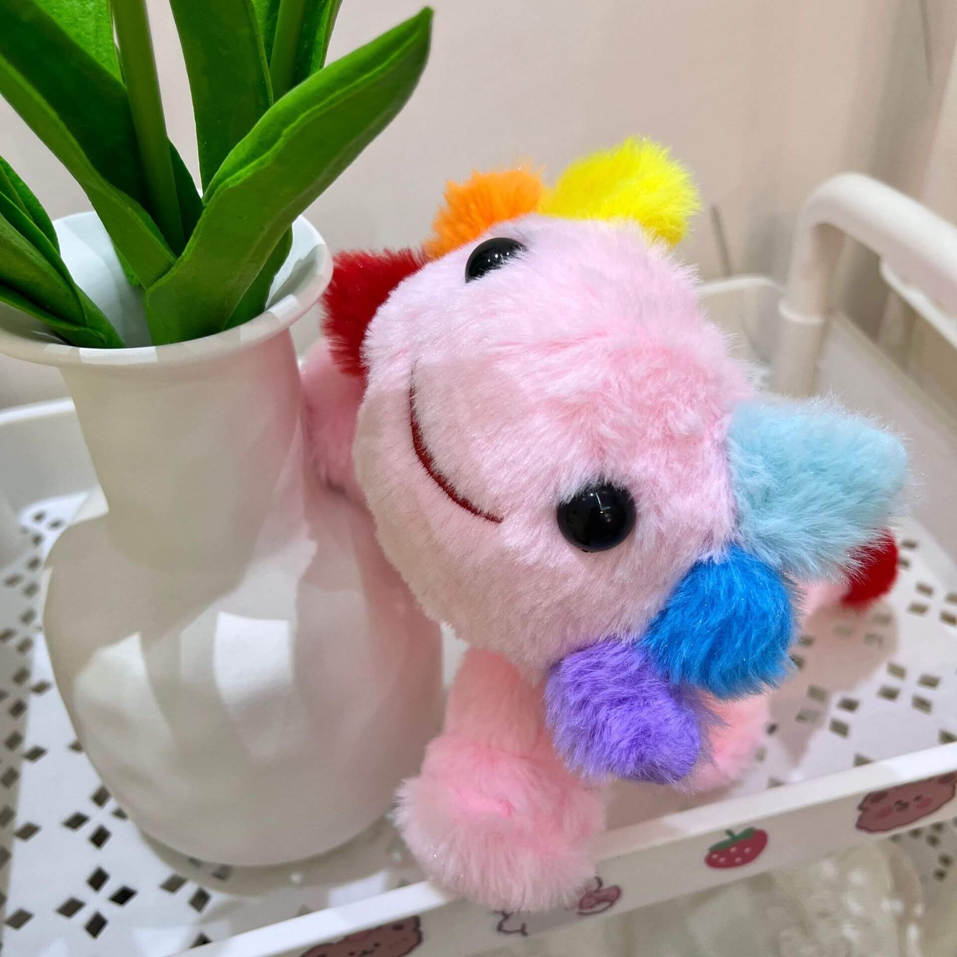Wholesale 25CM Cute Furry Mexican Rainbow Axolotl Plush Keychain Multi Colors Soft Stuffed Salamander Peluche Kids Gift 14